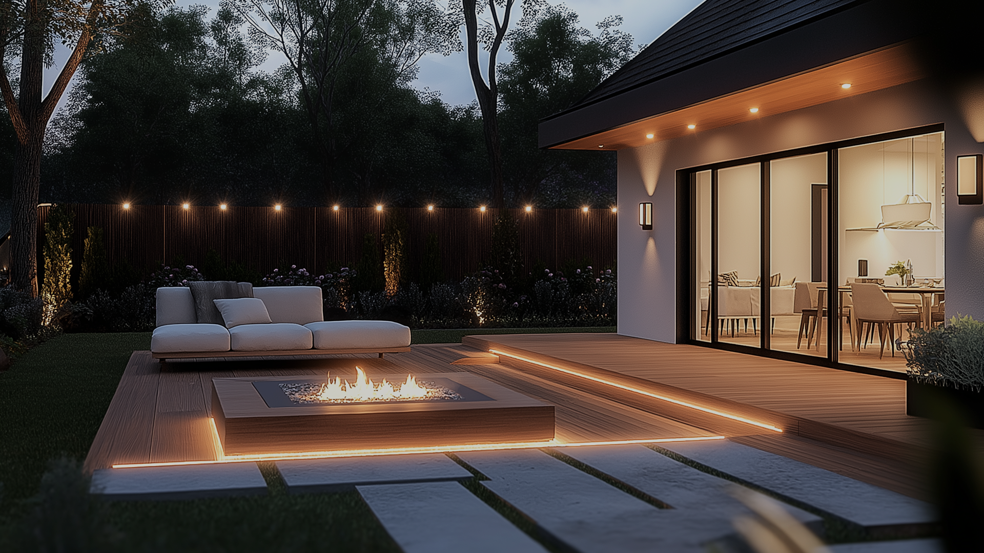 Outdoor lighting that follows the sun.